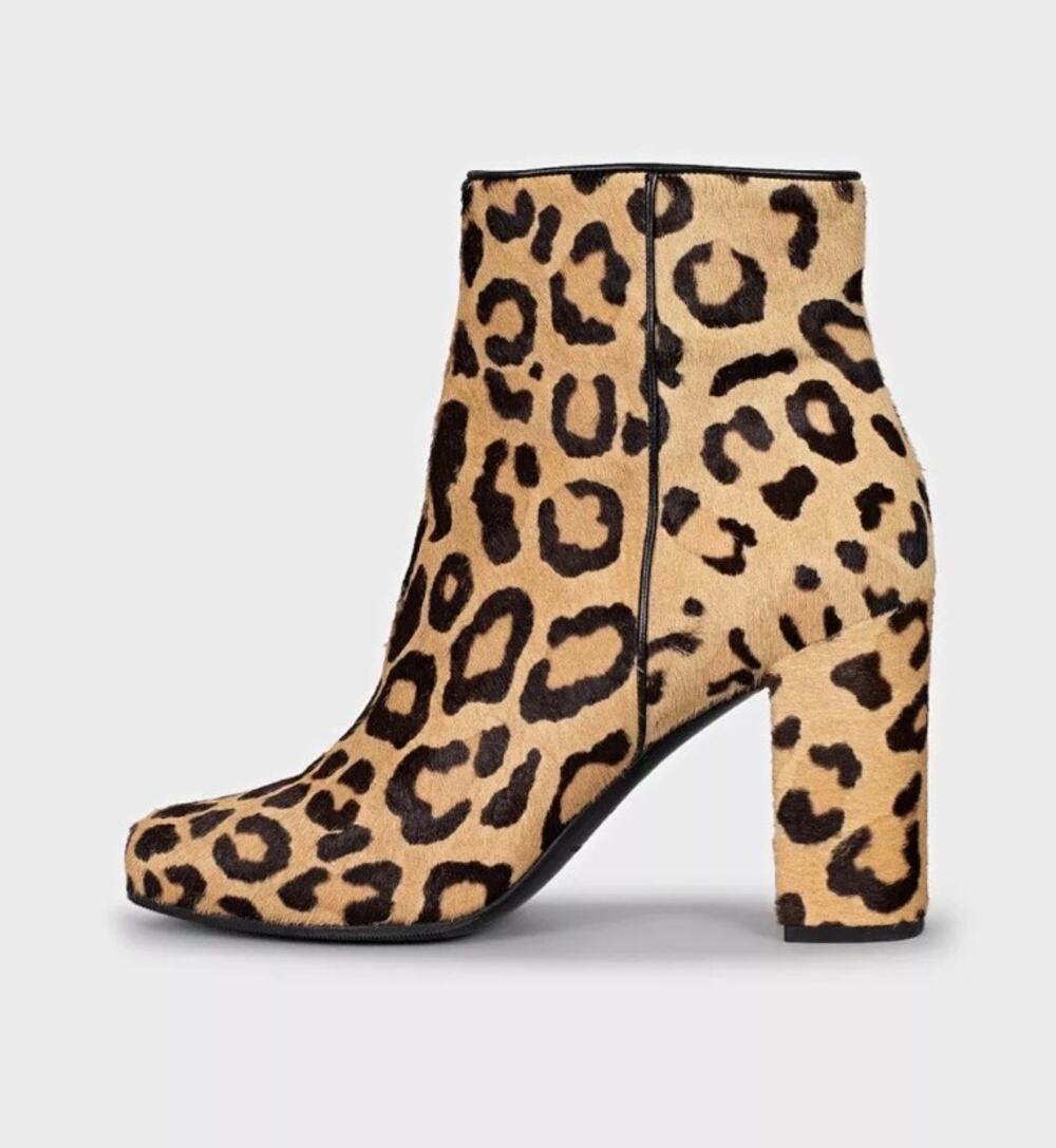 Saint Laurent Animal-Print Leather Ankle Boots sz.40